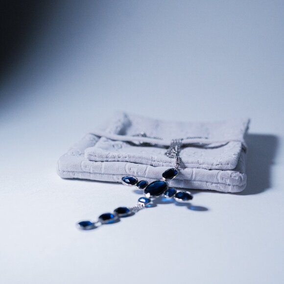 Gucci Blue Stone Cross Necklace - Picture 2 of 5